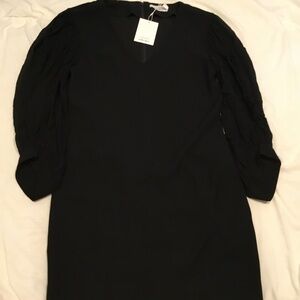 Paris Atelier Black V Neck Back Zipper Dress Sz 4